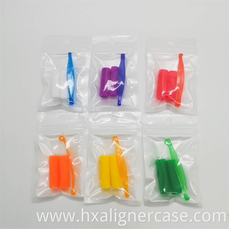 Wholesale Colorful Dental Silicone Chews Orthodontic Care Aligner Remover Seater Pack